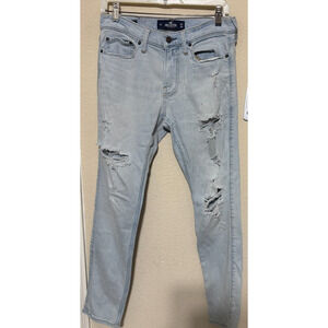 Hollister Jeans 29x30 Mens Skinny Advanced Stretch Distressed light wash